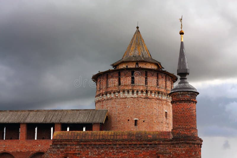 Wfll and wall towers of Kolomna Kremlin