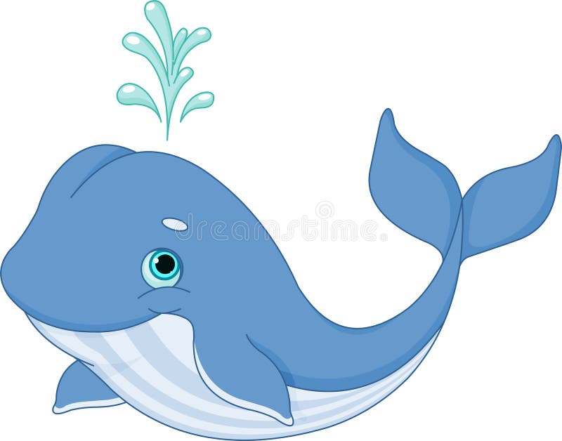 Illustration of cute cartoon whale. Illustration of cute cartoon whale