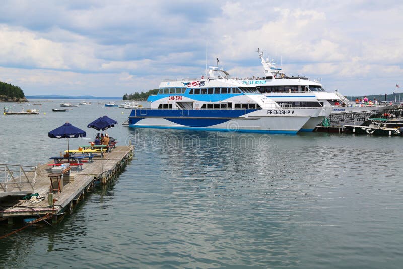 Whale Watching Boats in Historic Bar Harbor Editorial Image - Image of