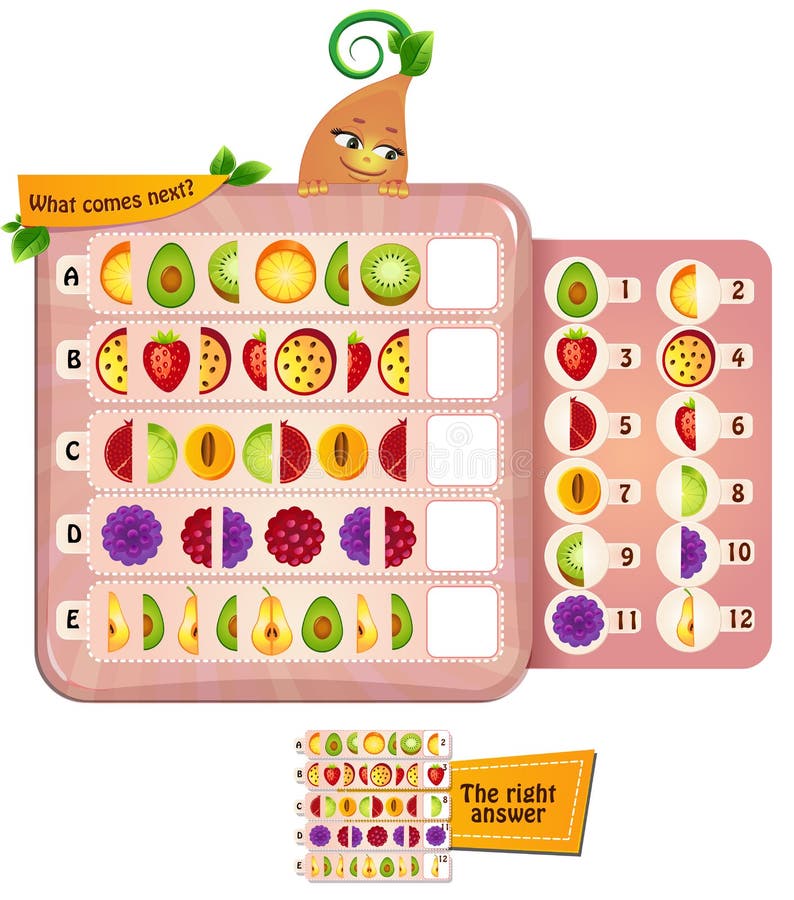 What comes next fruit 1 vector illustration What comes next fruit 1 vector illustration