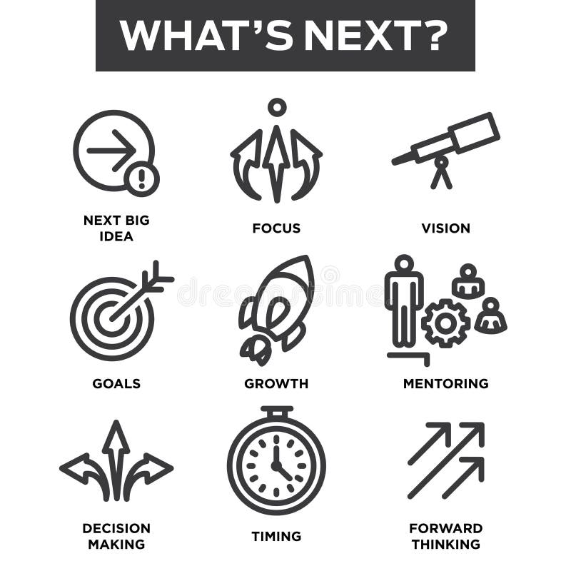 What`s Next Icon Set royalty free illustration What`s Next Icon Set royalty free illustration