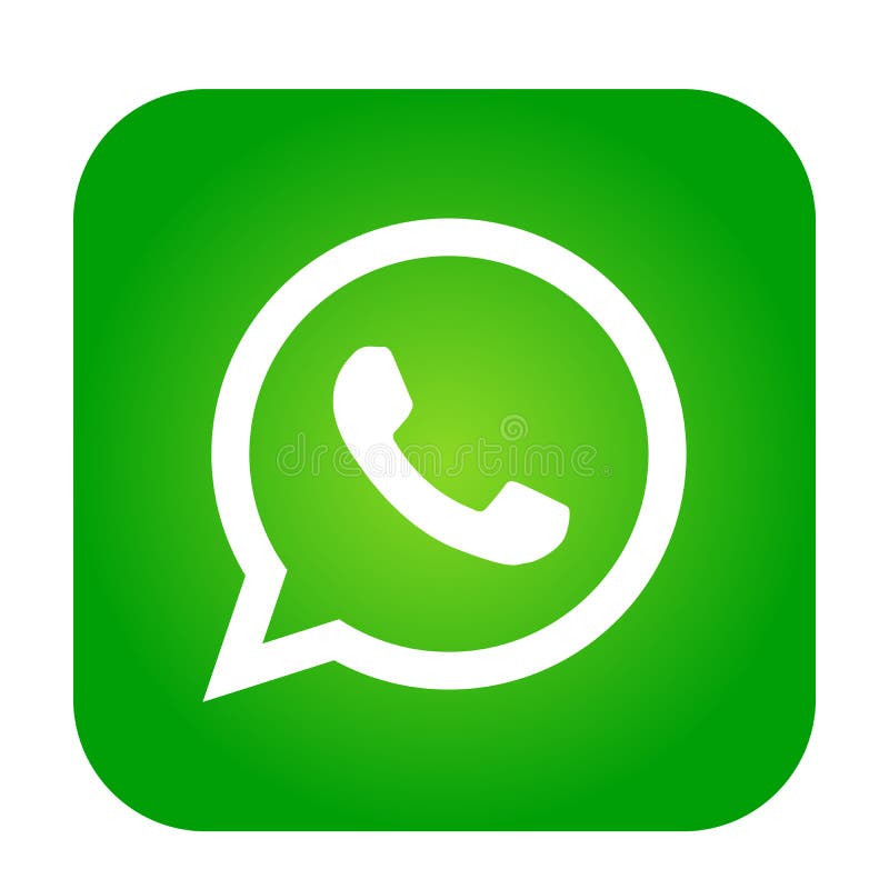 WhatsApp icon logo element sign vector in green mobile app on white background royalty free illustration