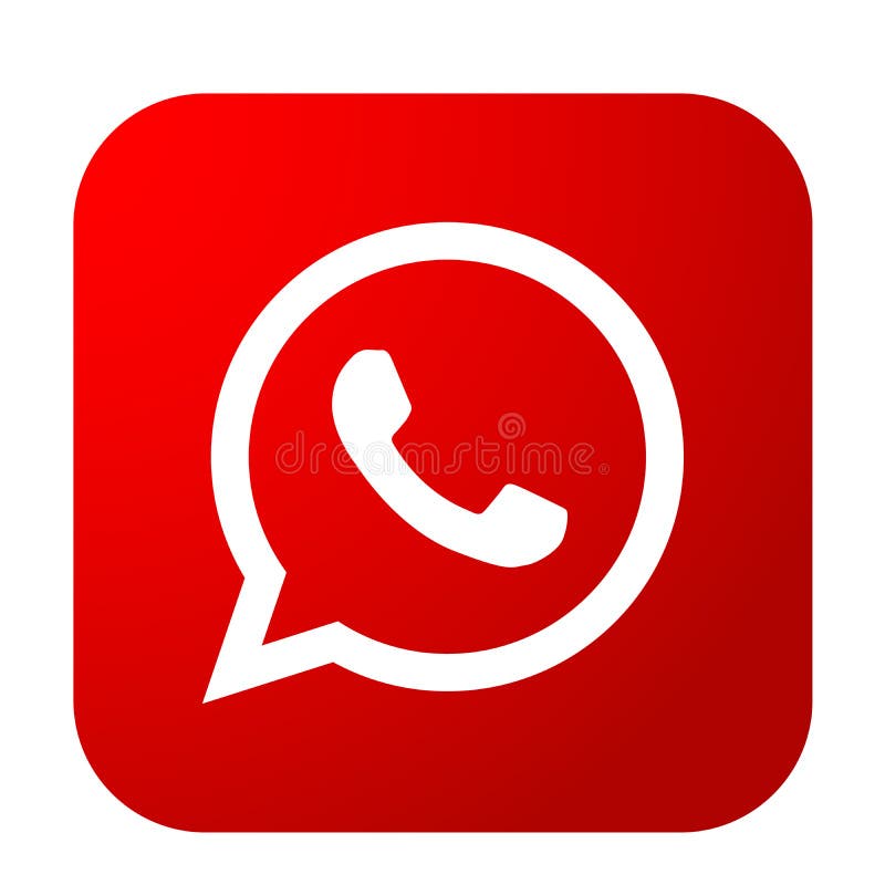 Whatsapp Icon Logo Element Sign Vector In Red Mobile App On White