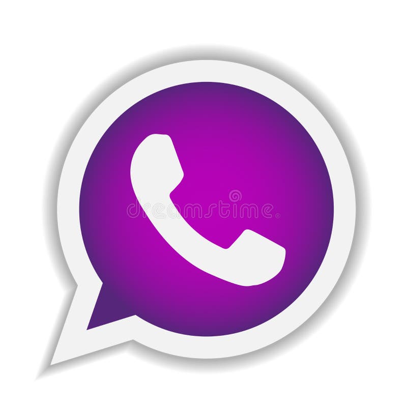 Whatsapp Icon Logo Element Sign Vector In Purple Mobile App On White