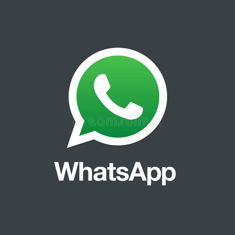 Whatsapp Logo on Black Isolated Background. Editorial Stock Image -  Illustration of interface, screen: 165305874