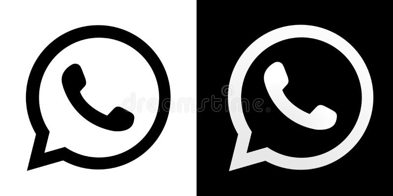 Whatsapp Logo Icon. Black and White Color Editorial Photo - Illustration of  icon, suitable: 199914241