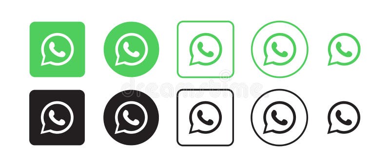 Whatsapp Vector Logo Icon Set. Vector Illustration Editorial ...