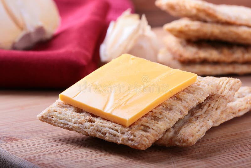 Wheat crackers with cheese