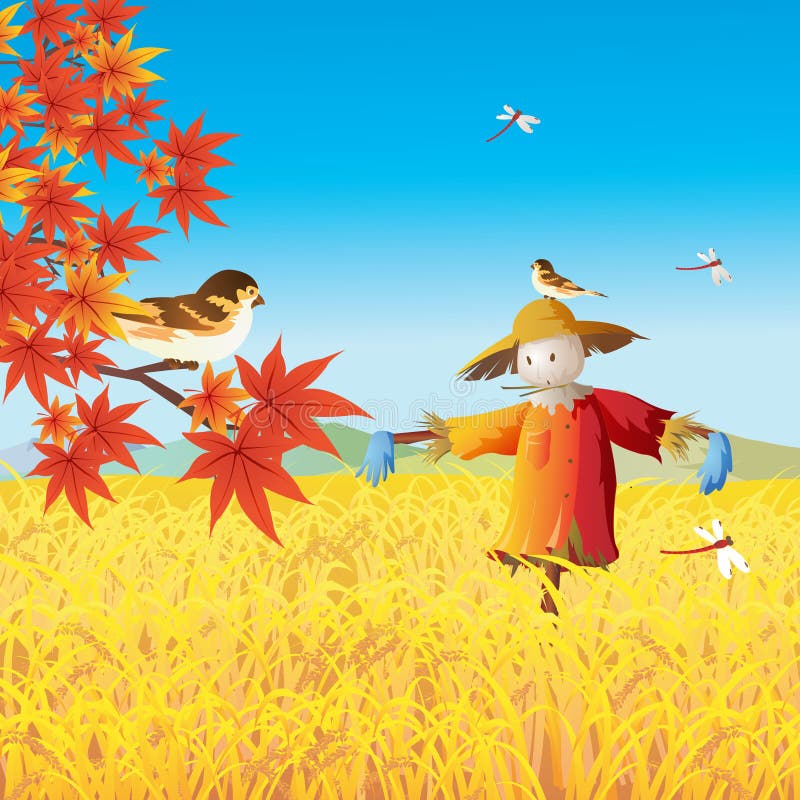 Scarecrow Rice Field Stock Illustrations – 203 Scarecrow Rice