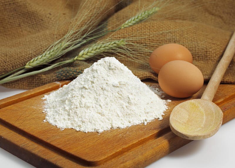 Wheat Flour and Eggs, Ingredients for Cake Recipe Stock Image Image