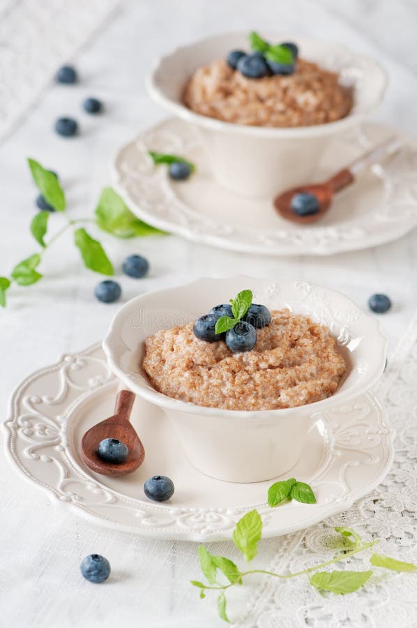 Wheat porridge stock image. Image of nature, berry, breakfast 35846147