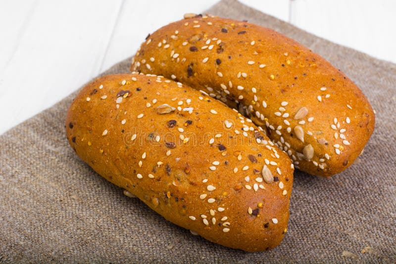 Wheat Rye Bread with Flax Seeds, Chia, Sesame Stock Image Image of