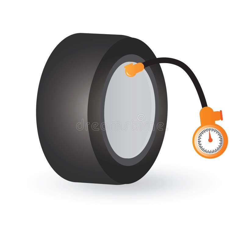 Wheel and Air Pressure. Vector Illustration Decorative Design Stock