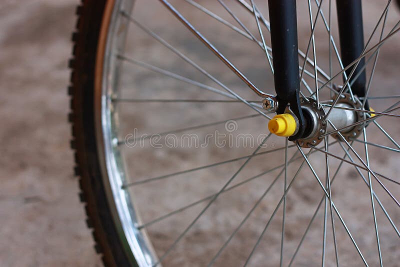 Wheel of a bike stock photo. Image of metal, steel, stick 17118844