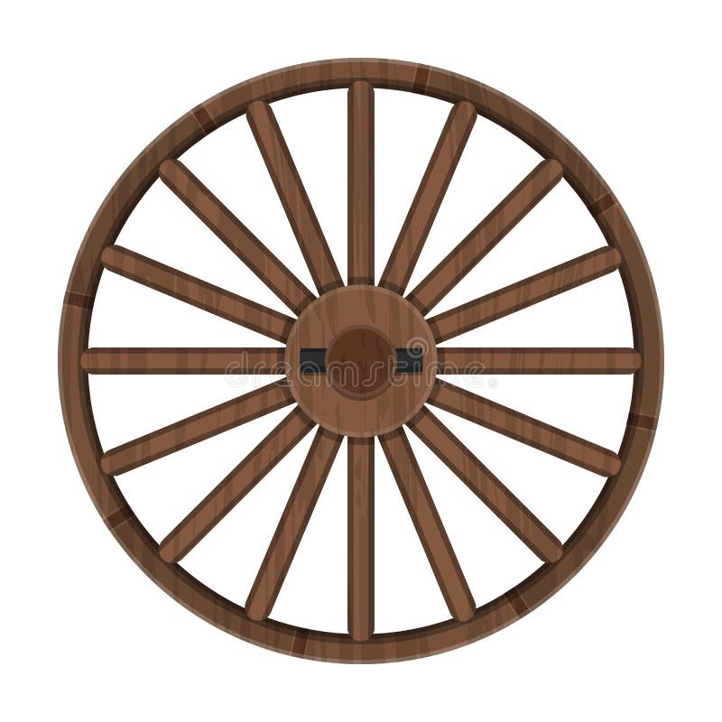 Wheel of Cart Vector Icon.Cartoon Vector Icon Isolated on White