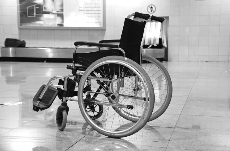 The wheel chair in the airport