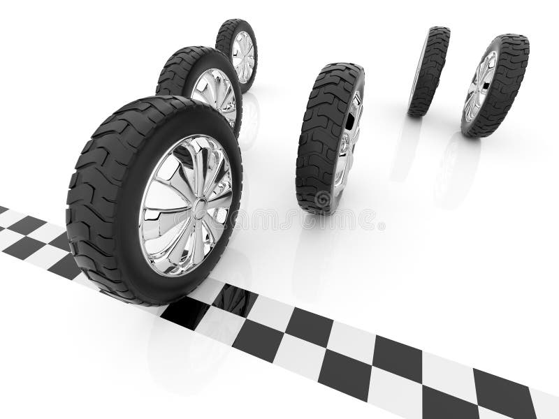 Wheel. Finish Of Race. 3D, Isolated Picture. Image 17418293