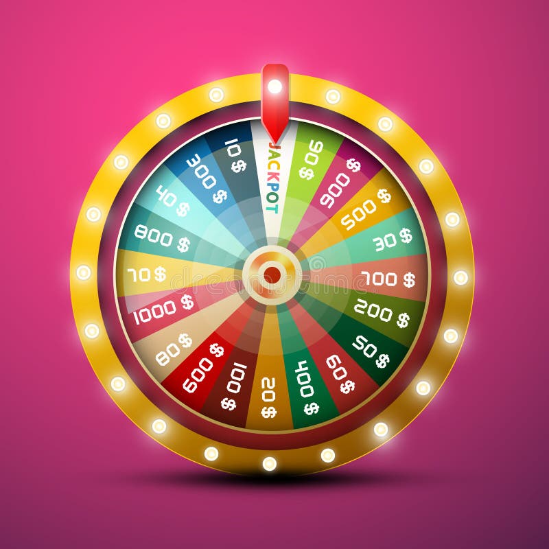 Wheel of Fortune with Jackpot on Pink Background