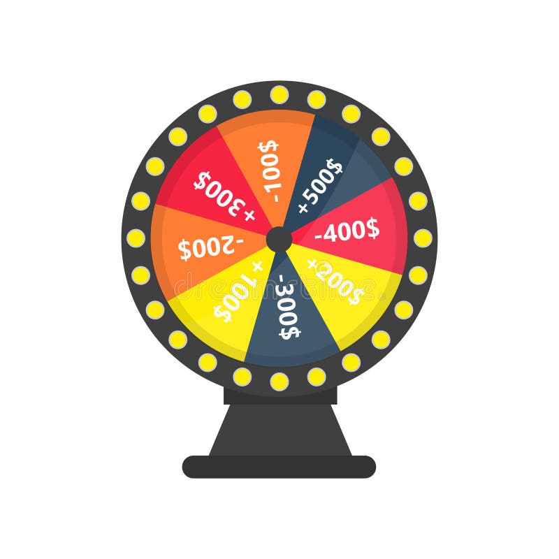 Wheel of fortune object isolated on white background. stock illustration