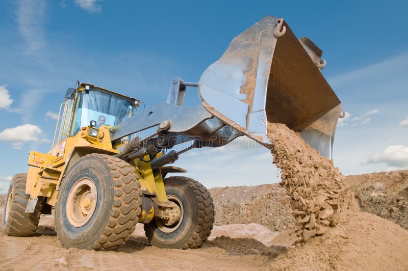 Wheel loader excavation working royalty free stock photo