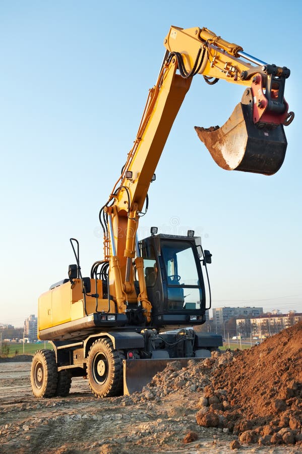 Wheel loader excavator royalty free stock photography
