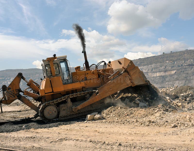 Wheel loader machine stock image
