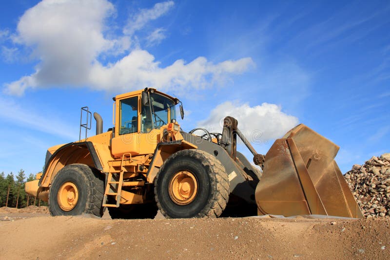 Wheel Loader at Sand Pit stock photo