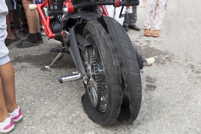 Wheel of motorcycle snapped