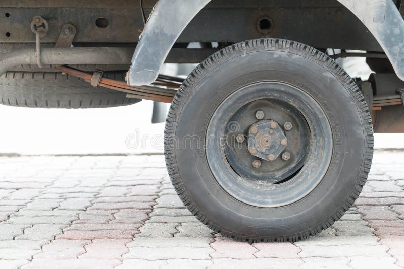 Wheel of small truck stock photo. Image of white, vehicle 89961660