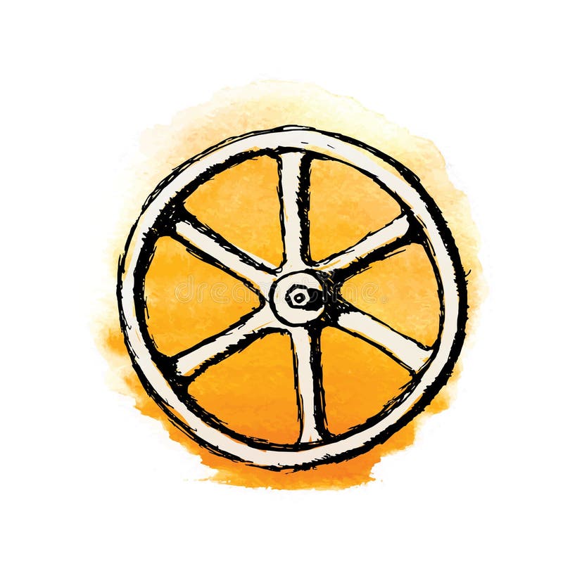 Wheel Or Valve, Vector Sketch Illustration Stock Vector Illustration