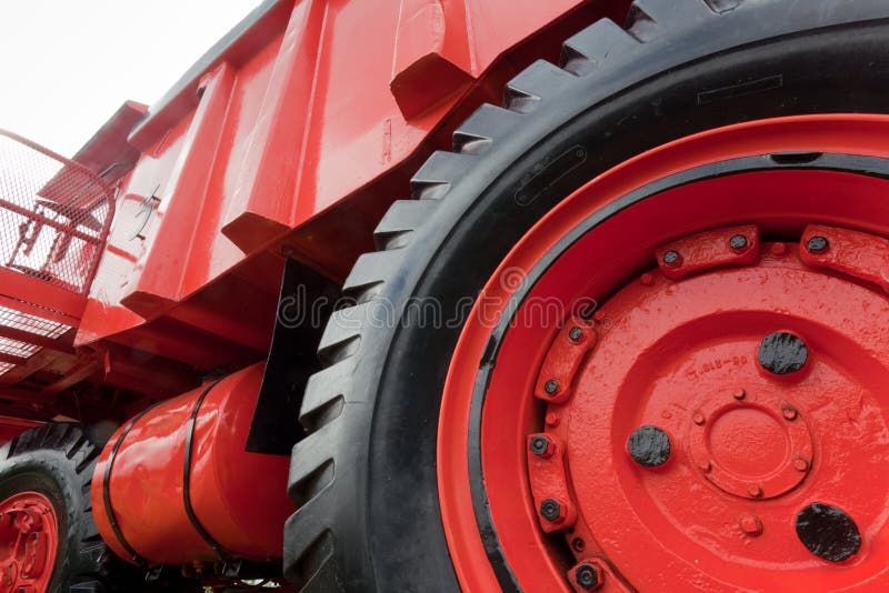 Wheel of vintage mining truck