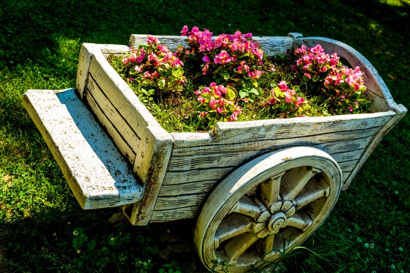 Wheelbarrow with flowers