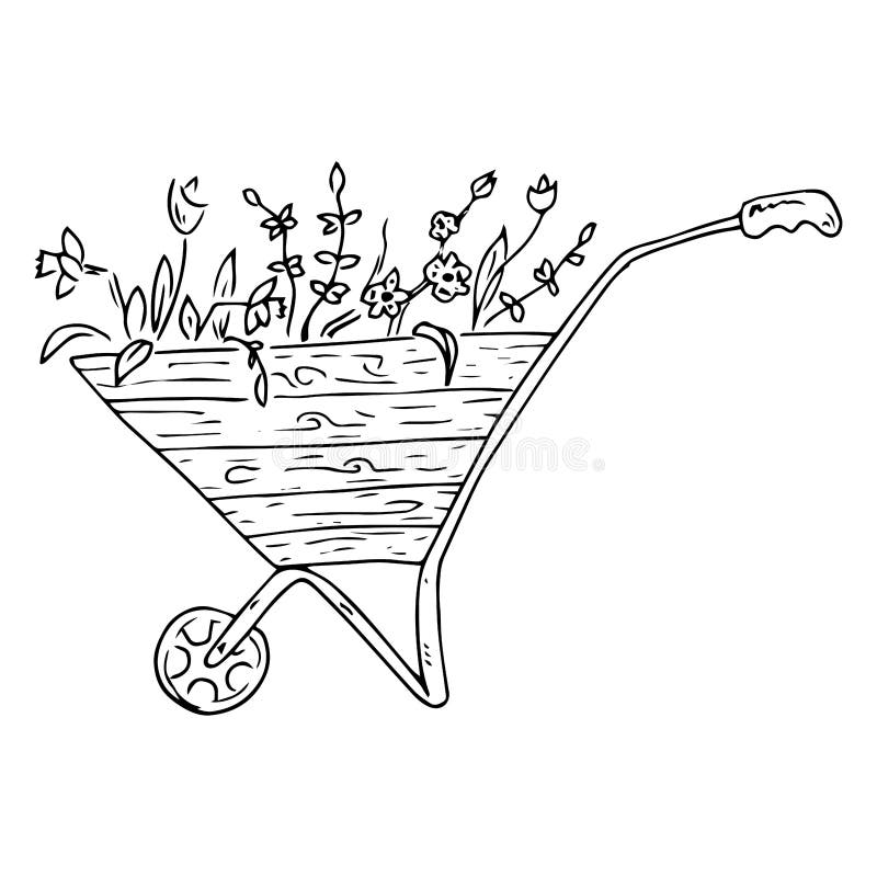 Wheelbarrow for the Garden Icon. Vector Illustration of a Garden ...