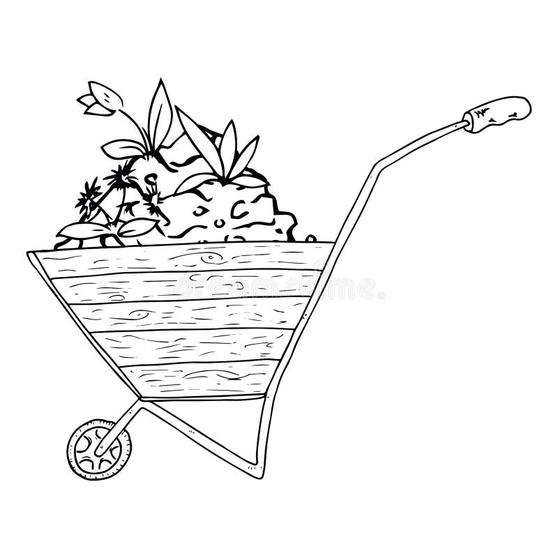 Wheelbarrow for the Garden Icon. Vector Illustration of a Garden ...