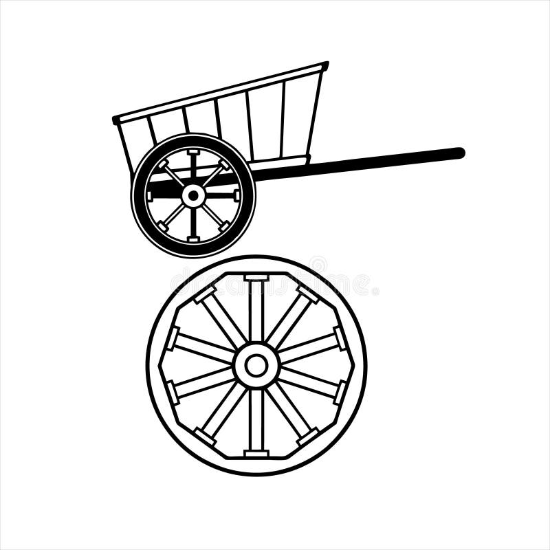 Wheelbarrow Icon Isolated on White Background Stock Illustration Illustration of nature