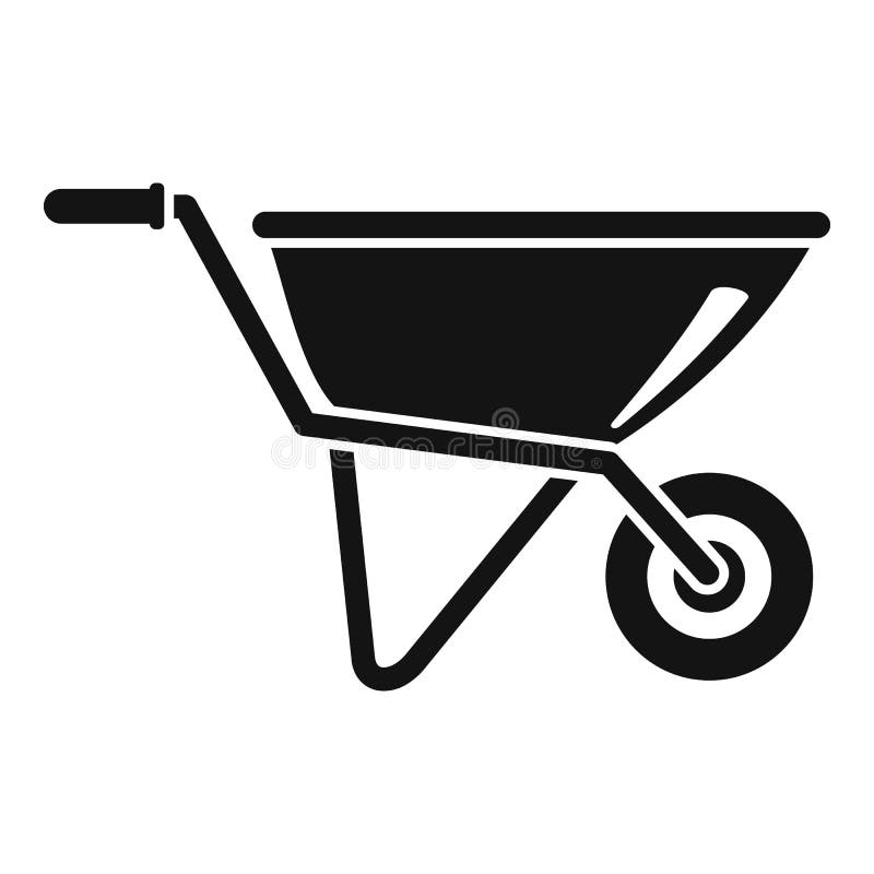 Wheelbarrow Icon, Simple Style Stock Vector - Illustration of handle ...