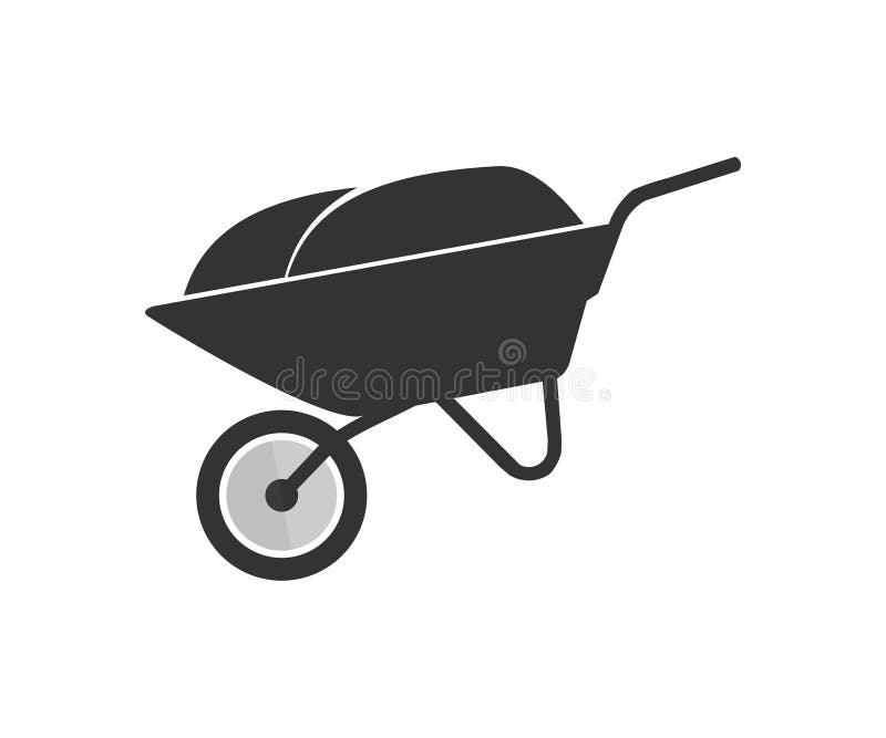 Wheelbarrow with Organic Fertilizer Logo Design. Garden Wheelbarrow ...