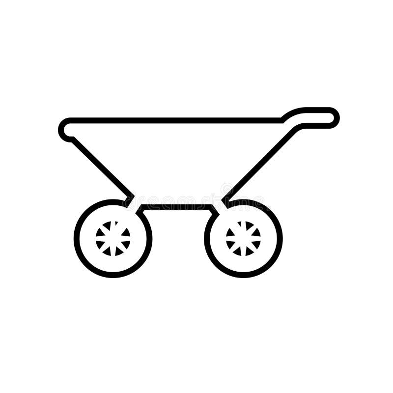 Wheelbarrow Outline Icon Design Template Vector Isolated Stock Vector ...