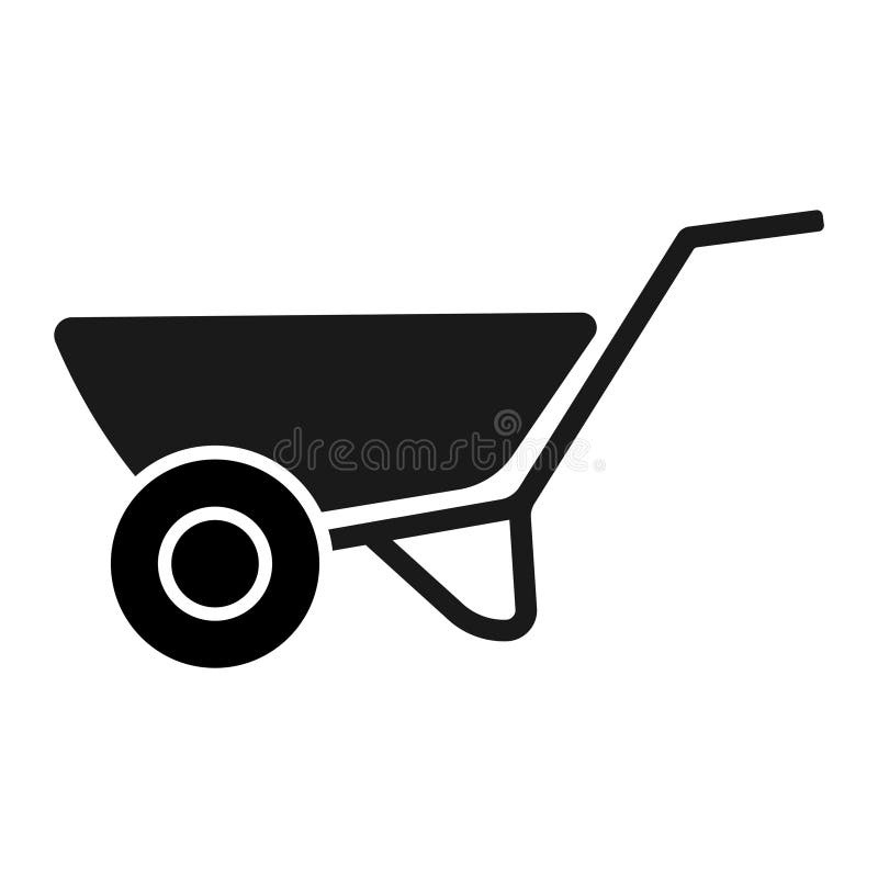 Wheelbarrow vector icon stock illustration. Illustration of icon ...