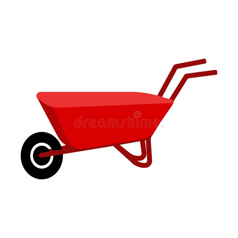 Wheelbarrow vector icon stock illustration. Illustration of ground ...