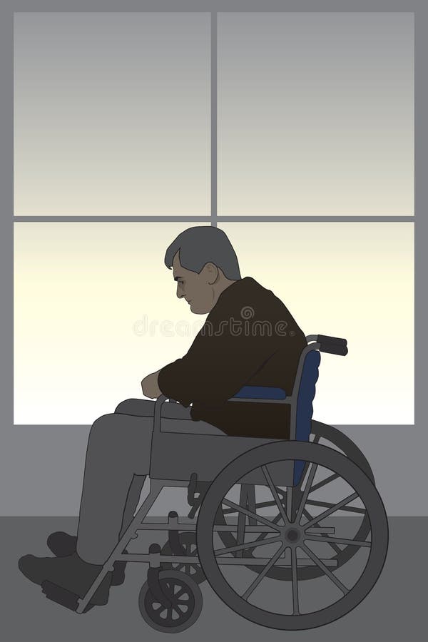 Wheelchair Bound stock vector. Illustration of hardship 61182138