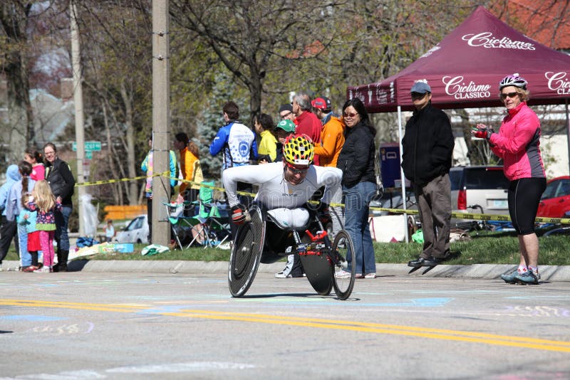 Wheelchair and Handcycle Racers Participated in Th Editorial Stock