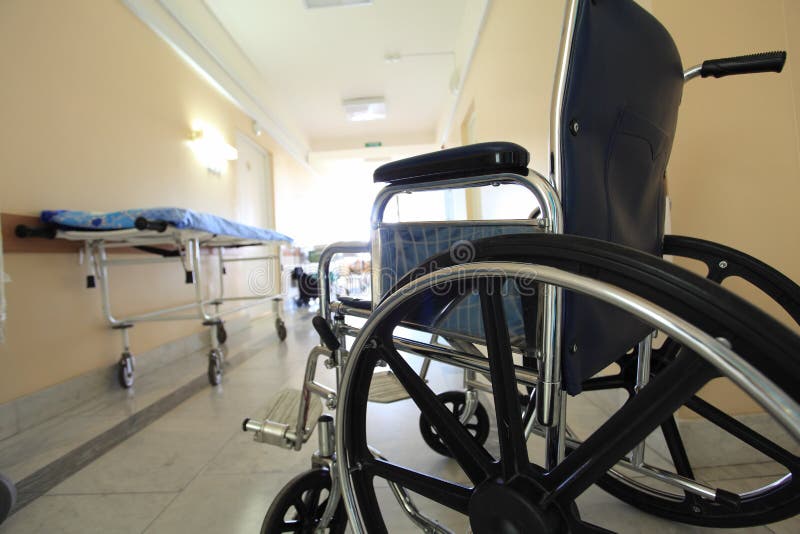 Wheelchair in a hospital stock photo. Image of healthcare 9849166
