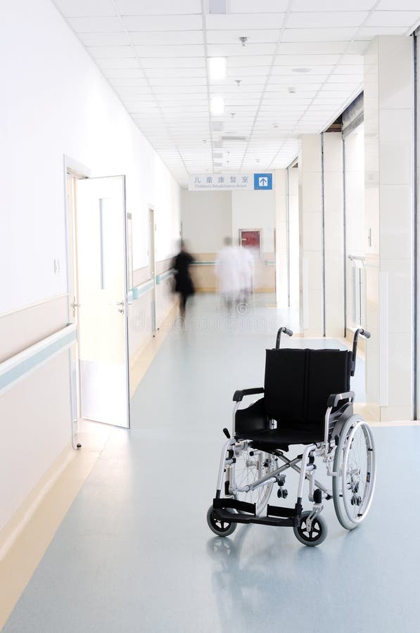 Wheelchair In Hospital Corridor Stock Photo Image 22673858