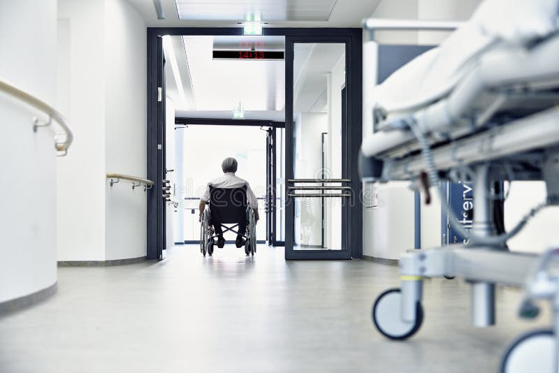 Wheelchair Hospital Corridor Bed Stock Image Image of wheelchair