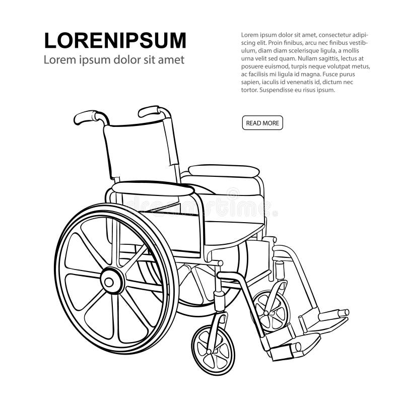 wheelchair Ilustração desenhada mão do vetor ilustração do vetor wheelchair Ilustração desenhada mão do vetor ilustração do vetor