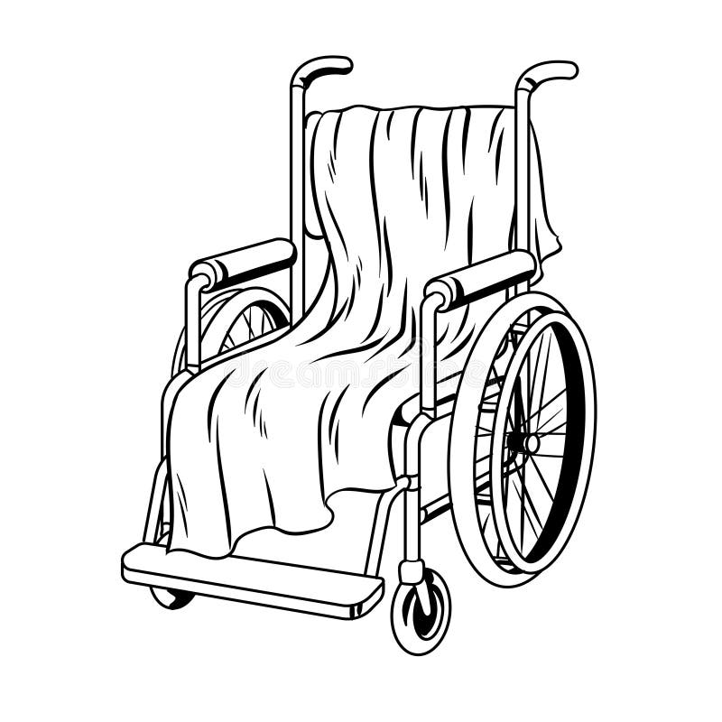 Download Coloring book, Wheelchair stock vector. Illustration of ...
