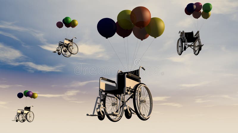 Wheelchair and sky