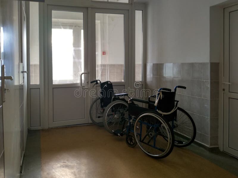 Wheelchairs in the Hospital. Hospital Premises Stock Photo Image of