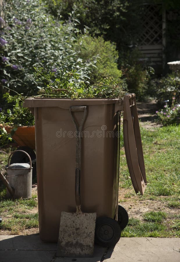 Wheelie Bin for Garden Rubbish Stock Photo Image of produce, time
